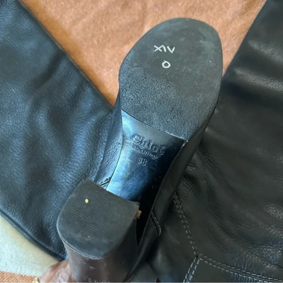 Chloé Black Leather Heeled Boots - Picture 2 of 3
